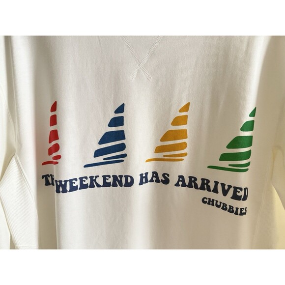 NEW Chubbies Mens M The Weekend has Arrived Soft Terry Crewneck Fleece - Picture 4 of 6